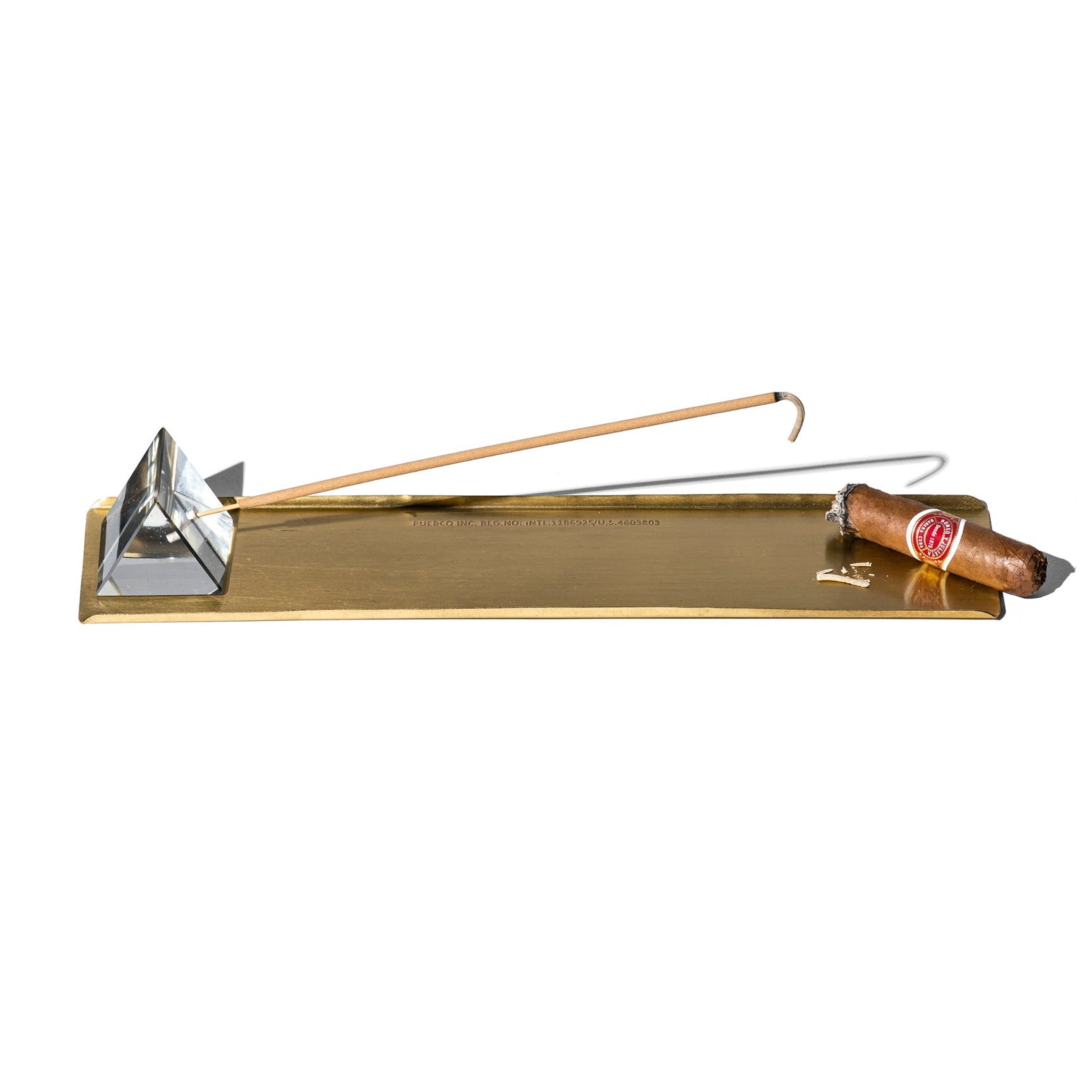 PRISM INCENSE HOLDER W/BRASS TRAY – puebco