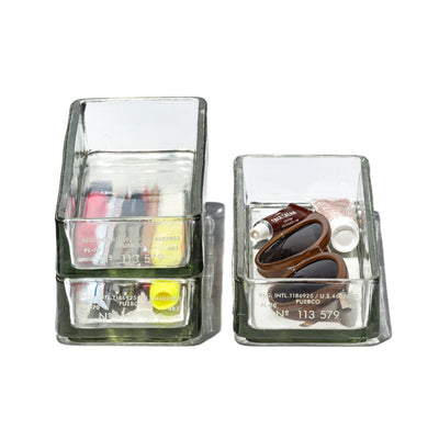 glass stacking organizer narrow puebco 113579 1