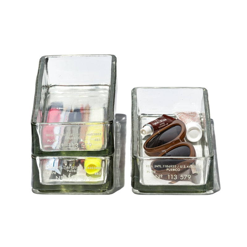 glass stacking organizer narrow puebco 113579 1
