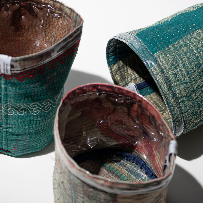 Covered Vintage Kantha Quilt Organizer