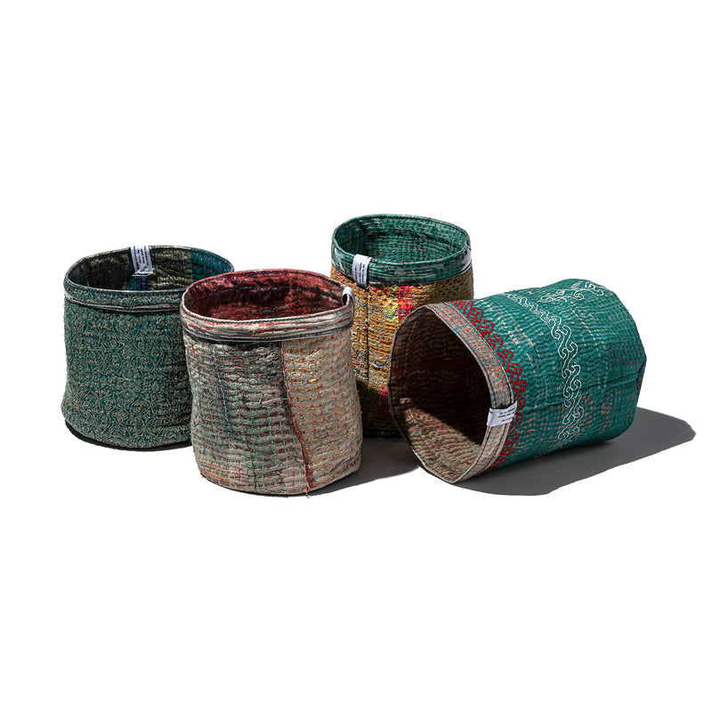 Covered Vintage Kantha Quilt Organizer