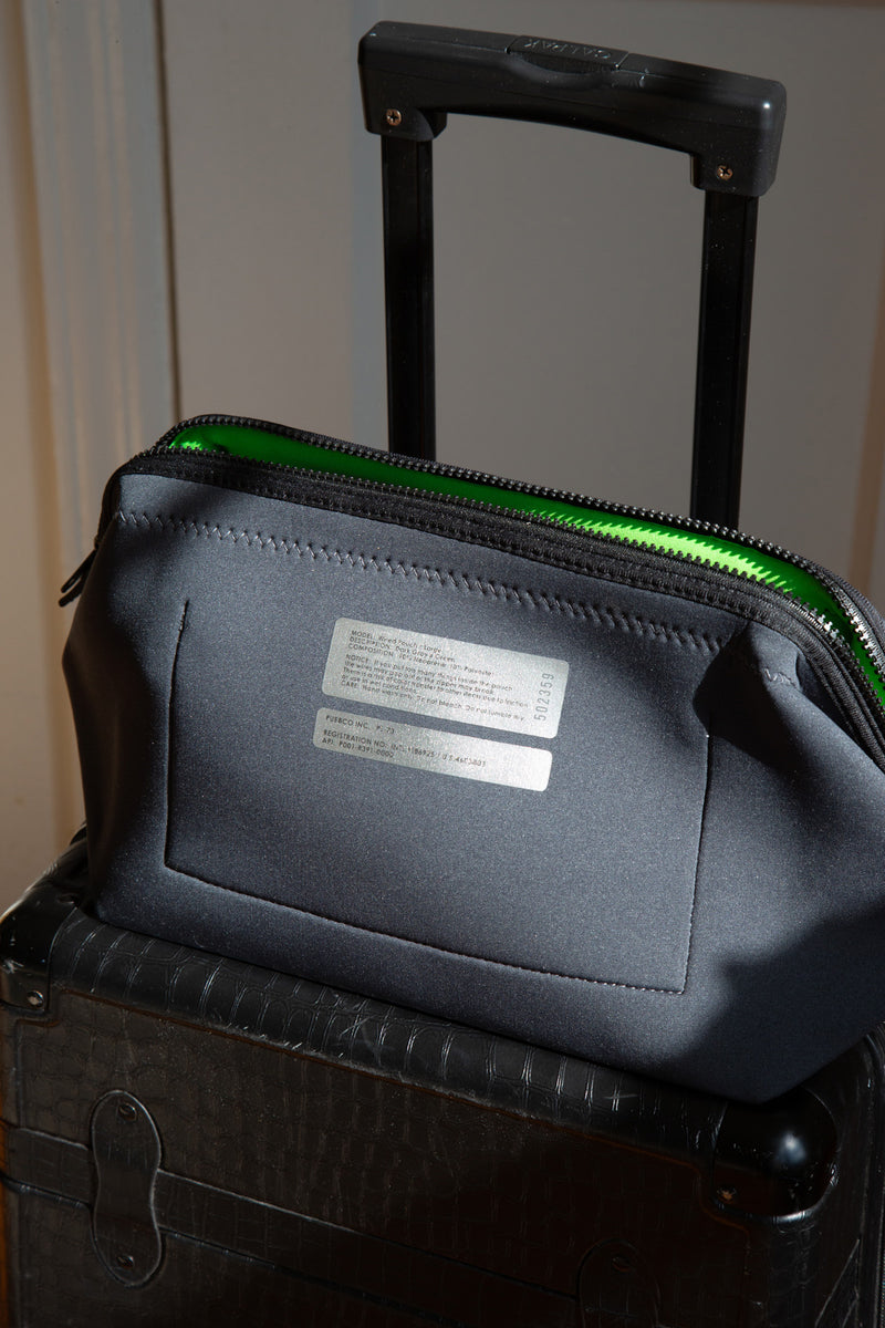 WIRED POUCH - LARGE - DARK GRAY & GREEN