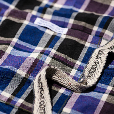 Recycle Cotton Check Apron Blue Puebco 303048 5