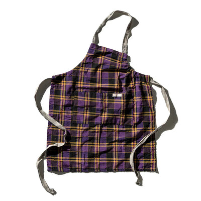 Recycle Cotton Check Apron Purple Mix Puebco 303253 1