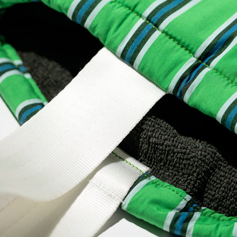 Shirt Fabric Drawstring Bag Green Stripe 5