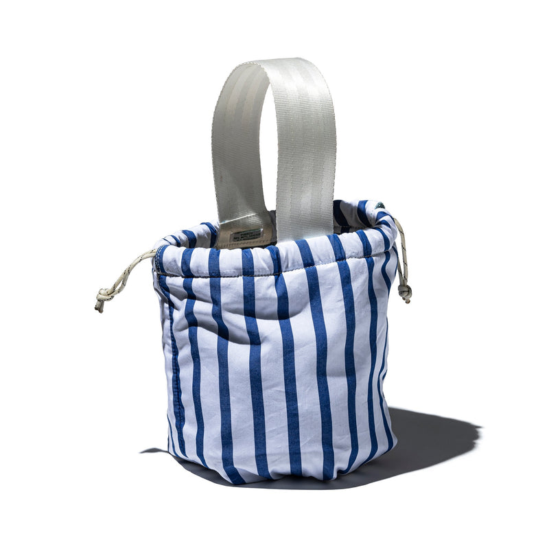 Shirt Fabric Drawstring Bag Green Stripe 3