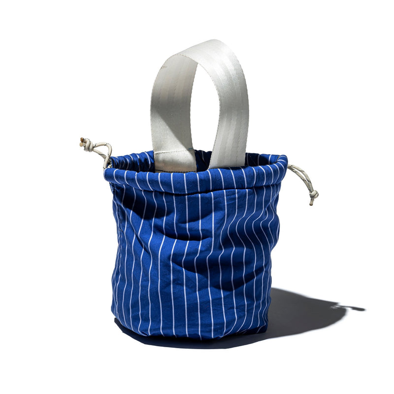Shirt Fabric Drawstring Bag Green Stripe 4