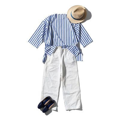 Cotton Stripe Shirt Crew Neck 10