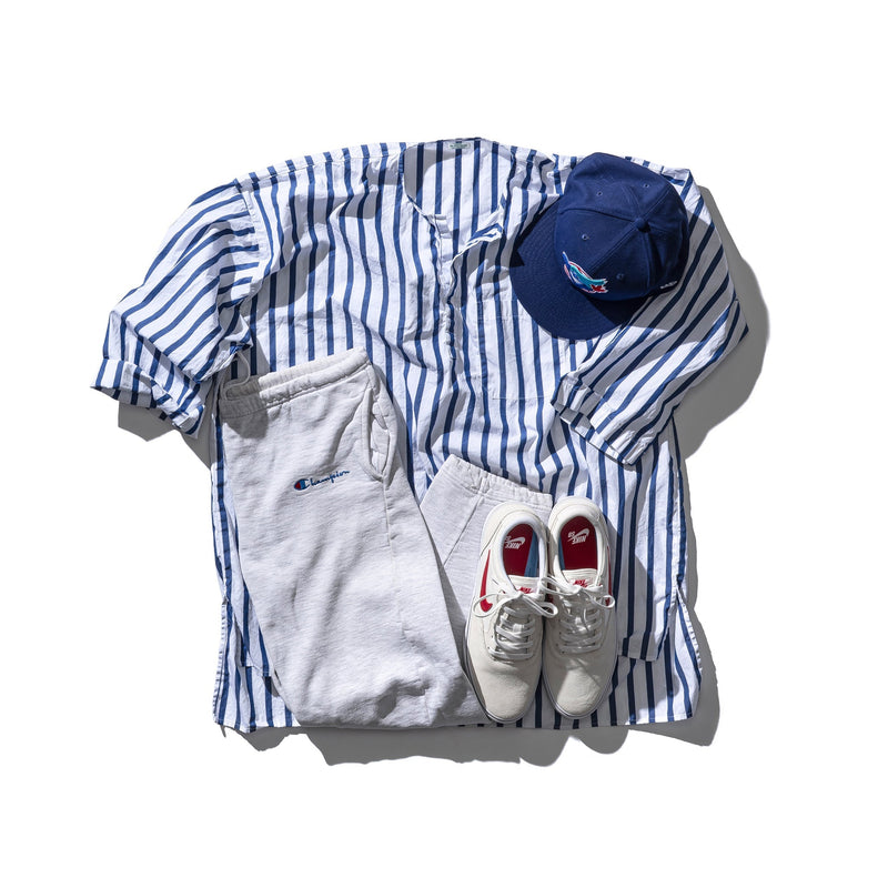 Cotton Stripe Shirt Crew Neck 1