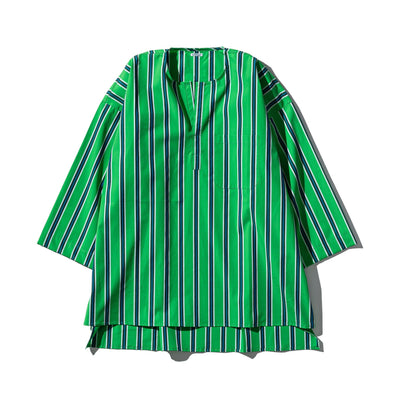 Cotton Stripe Shirt Crew Neck 4
