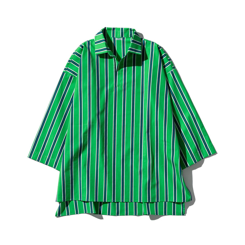 Cotton Stripe Shirt Regular Collar 4