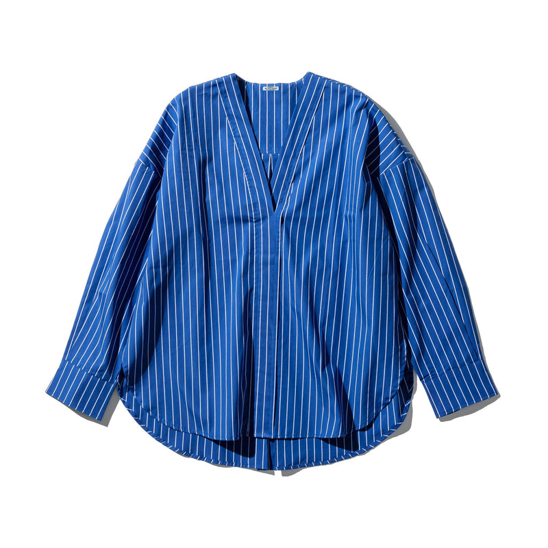 Cotton Stripe Shirt V Neck 2