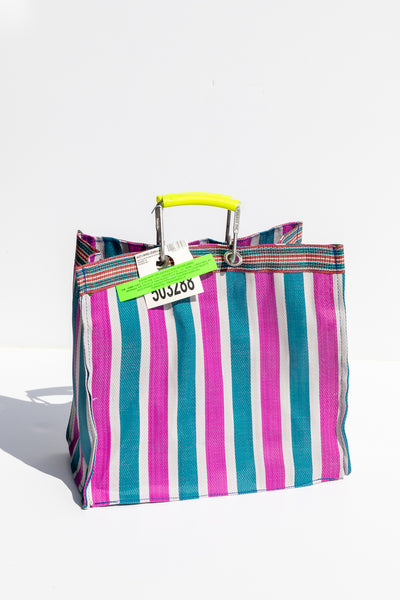 RECYCLED PLASTIC STRIPE BAG - Square