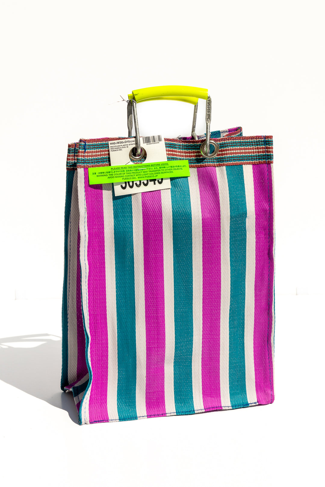 RECYCLED PLASTIC STRIPE BAG Rectangle D15 – PUEBCO ONLINE MARKET