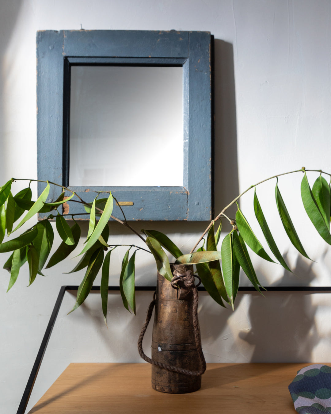 VINTAGE WINDOW MIRROR / Industrial Blue – PUEBCO ONLINE MARKET