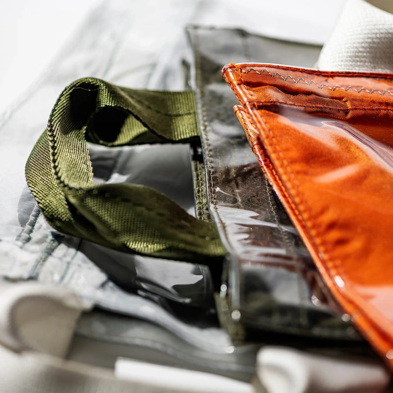 Covered Parachute Document Bag - White