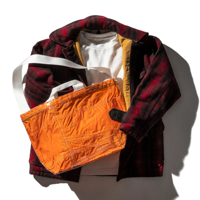 Covered Parachute Shoulder Bag - Orange