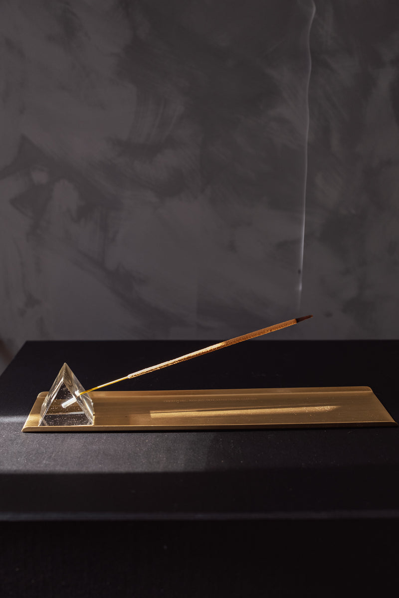 PRISM INCENSE HOLDER W/BRASS TRAY