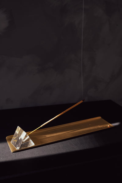 PRISM INCENSE HOLDER W/BRASS TRAY