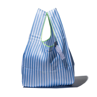 School Tie Fabric Bag - Light Blue x White