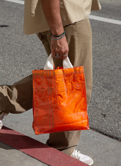 Covered Parachute Document Bag - Orange