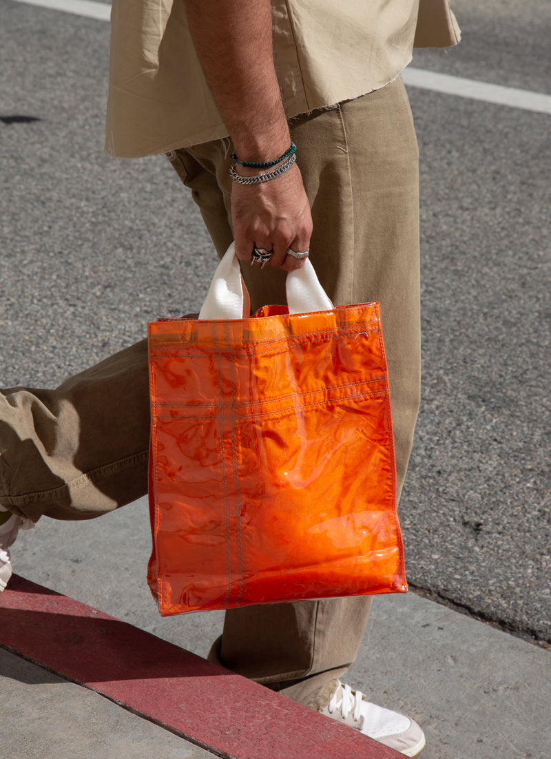 Covered Parachute Document Bag - Orange