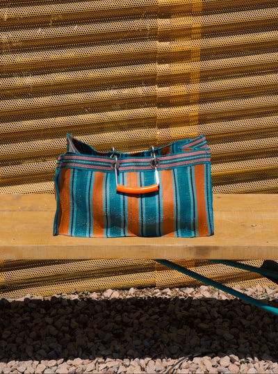 RECYCLED PLASTIC STRIPE BAG - Wide