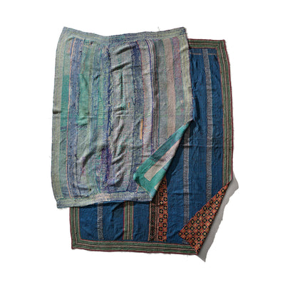 vintage kantha quilt pet bed w cushion puebco 113975 5
