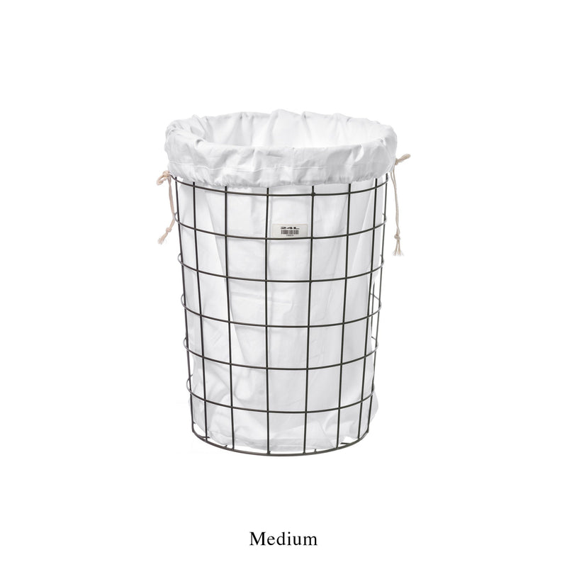 WIRE BASKET WITH PLAIN LAUNDRY BAG