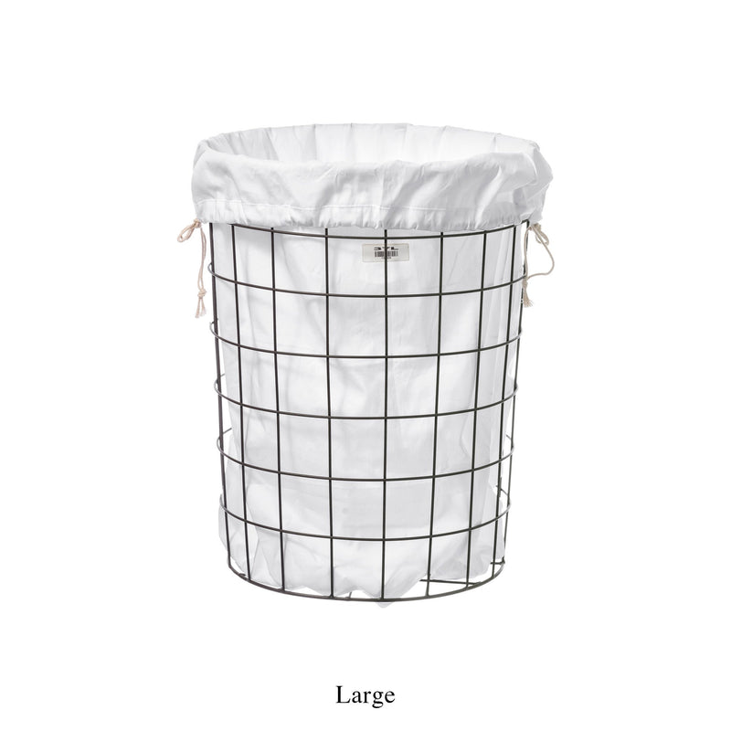 WIRE BASKET WITH PLAIN LAUNDRY BAG