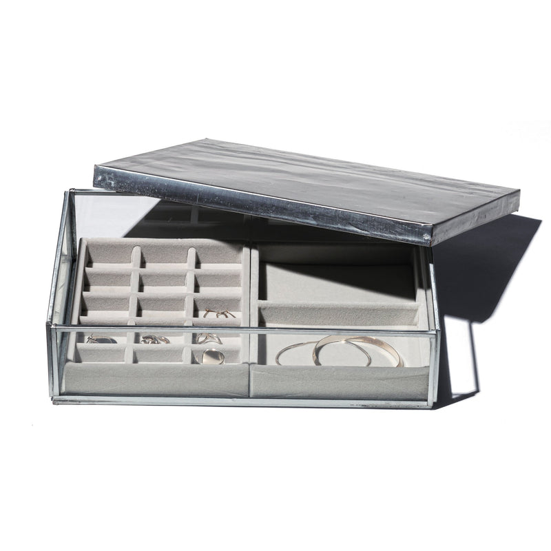 JEWELRY GLASS BOX W/RECYCLE STEEL LID – PUEBCO ONLINE MARKET