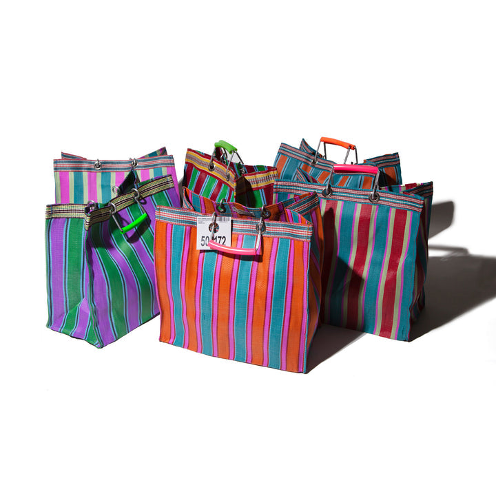 RECYCLED PLASTIC STRIPE BAG Square
