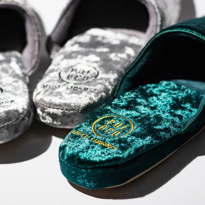 Velvet house slippers best sale